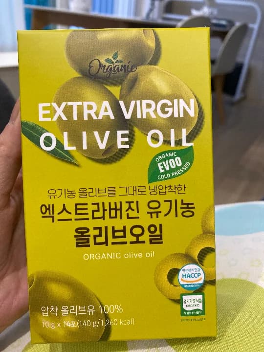 천호엔케어 엑스트라버진 유기농 올리브오일 1박스 (10g X 14포) 리뷰 이미지